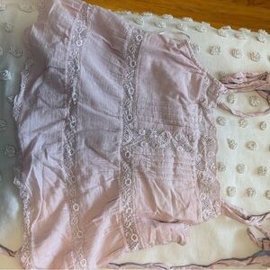 Zara Pink Lace Trim Sleeveless Tank Top